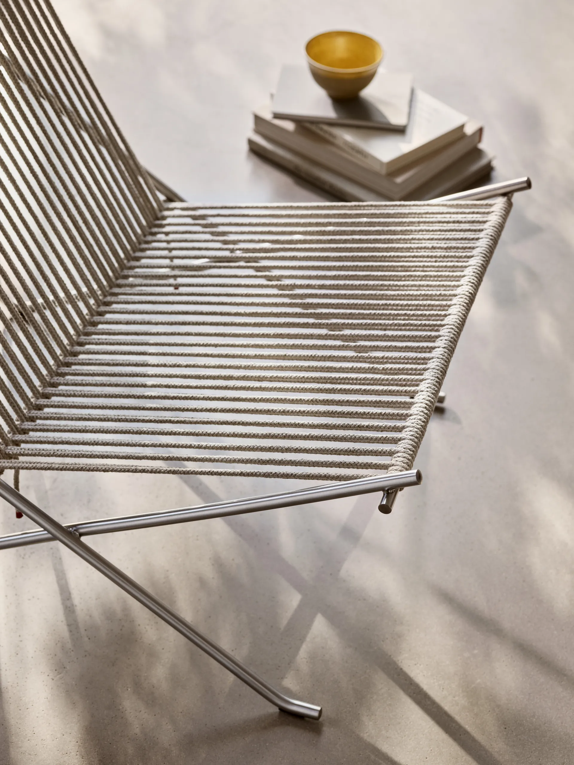 PK4 loungestol, Rostfritt stål-natur Fritz Hansen