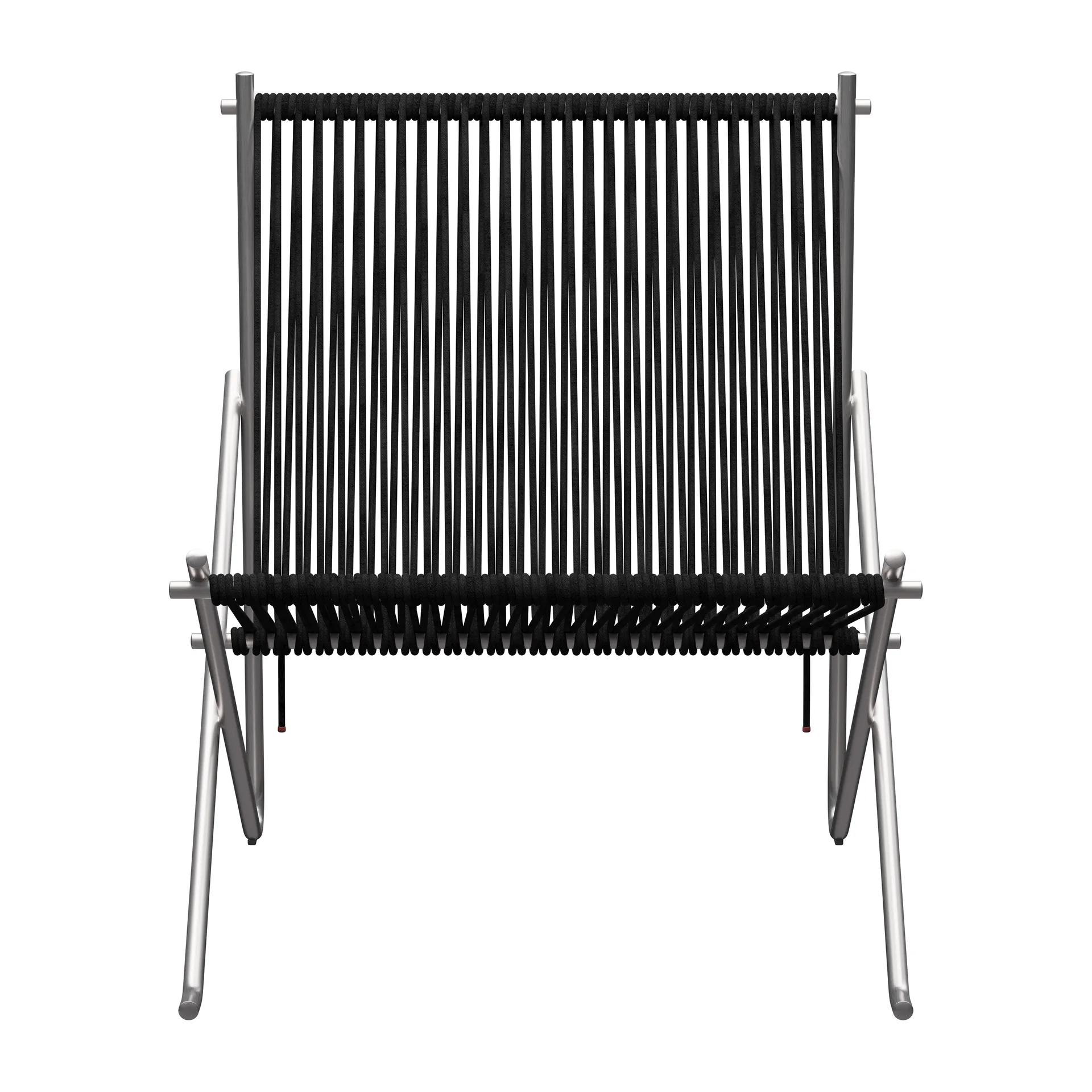 PK4 loungestol, Rostfritt stål-svart Fritz Hansen