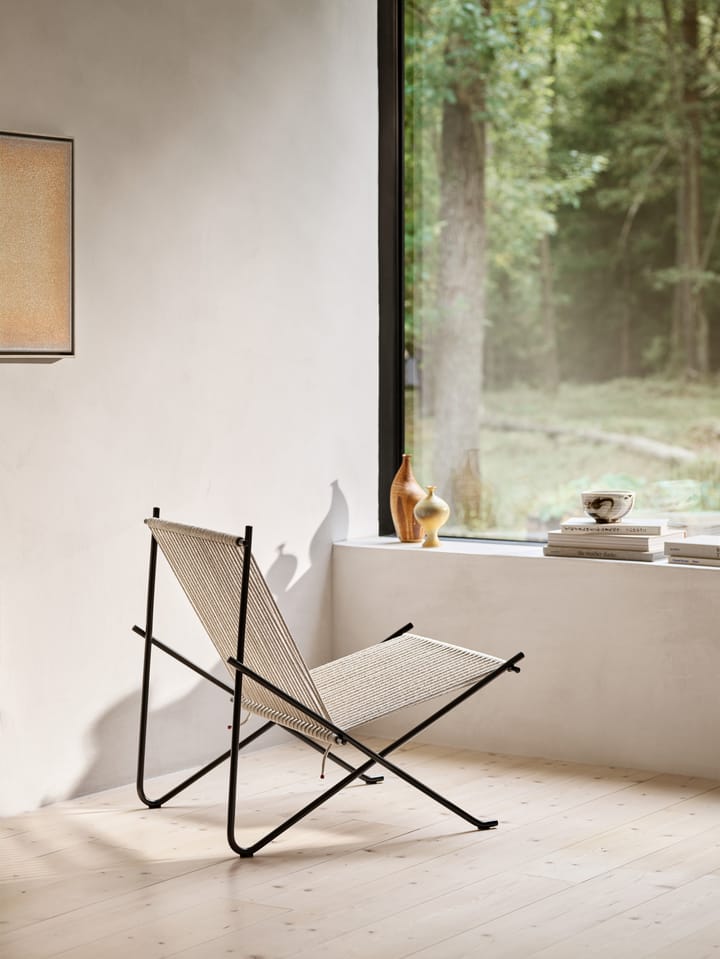 PK4 loungestol - Svart-natur - Fritz Hansen