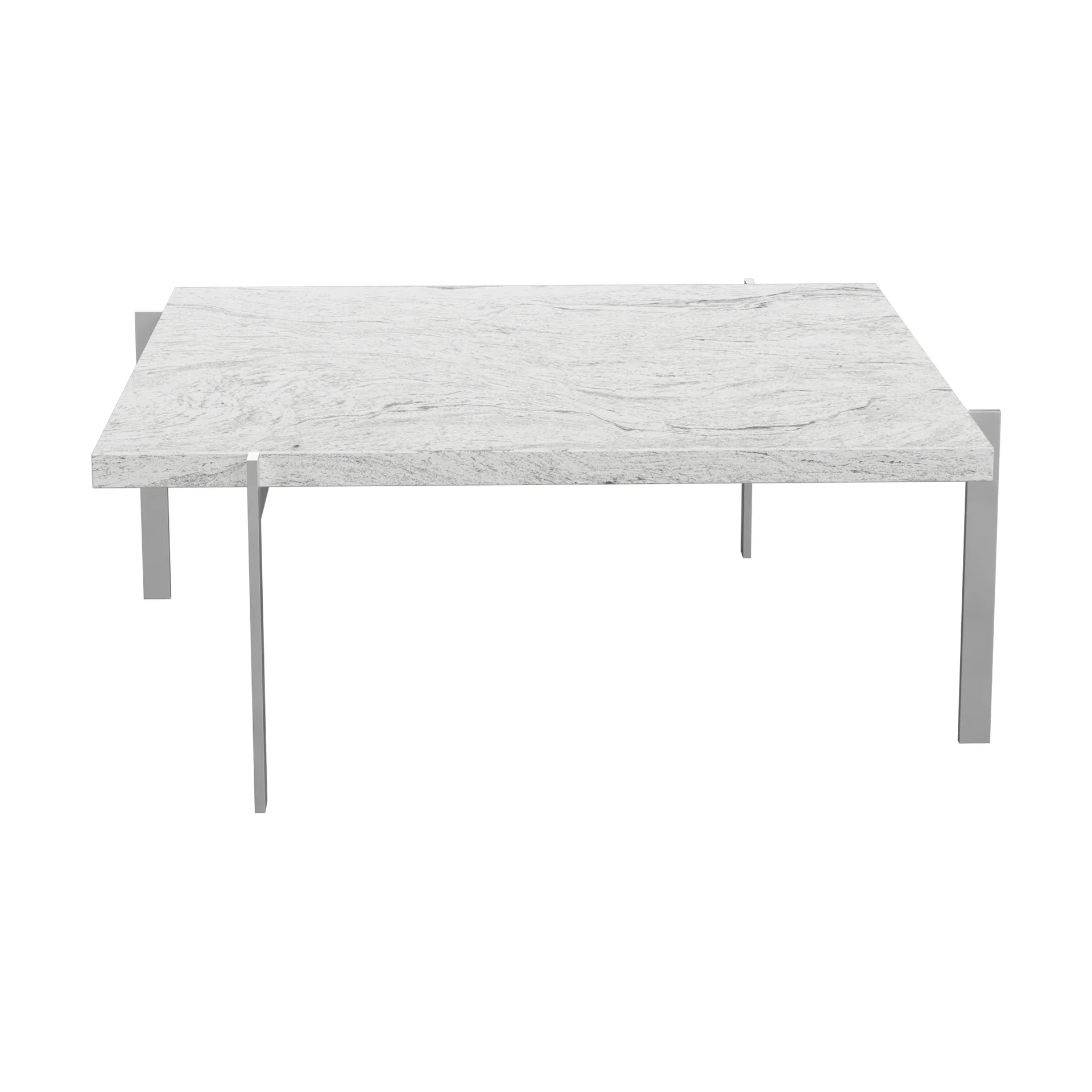 PK61 soffbord, Grey white granit-rostfritt stål, 80x80 cm Fritz Hansen