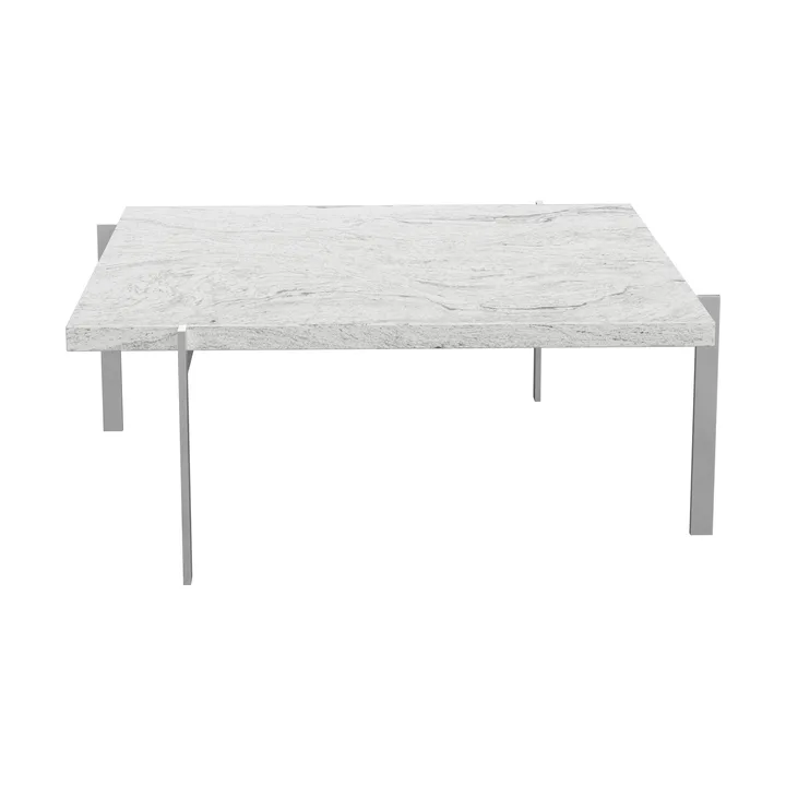PK61 soffbord - Grey white granit-rostfritt stål, 80x80 cm - Fritz Hansen