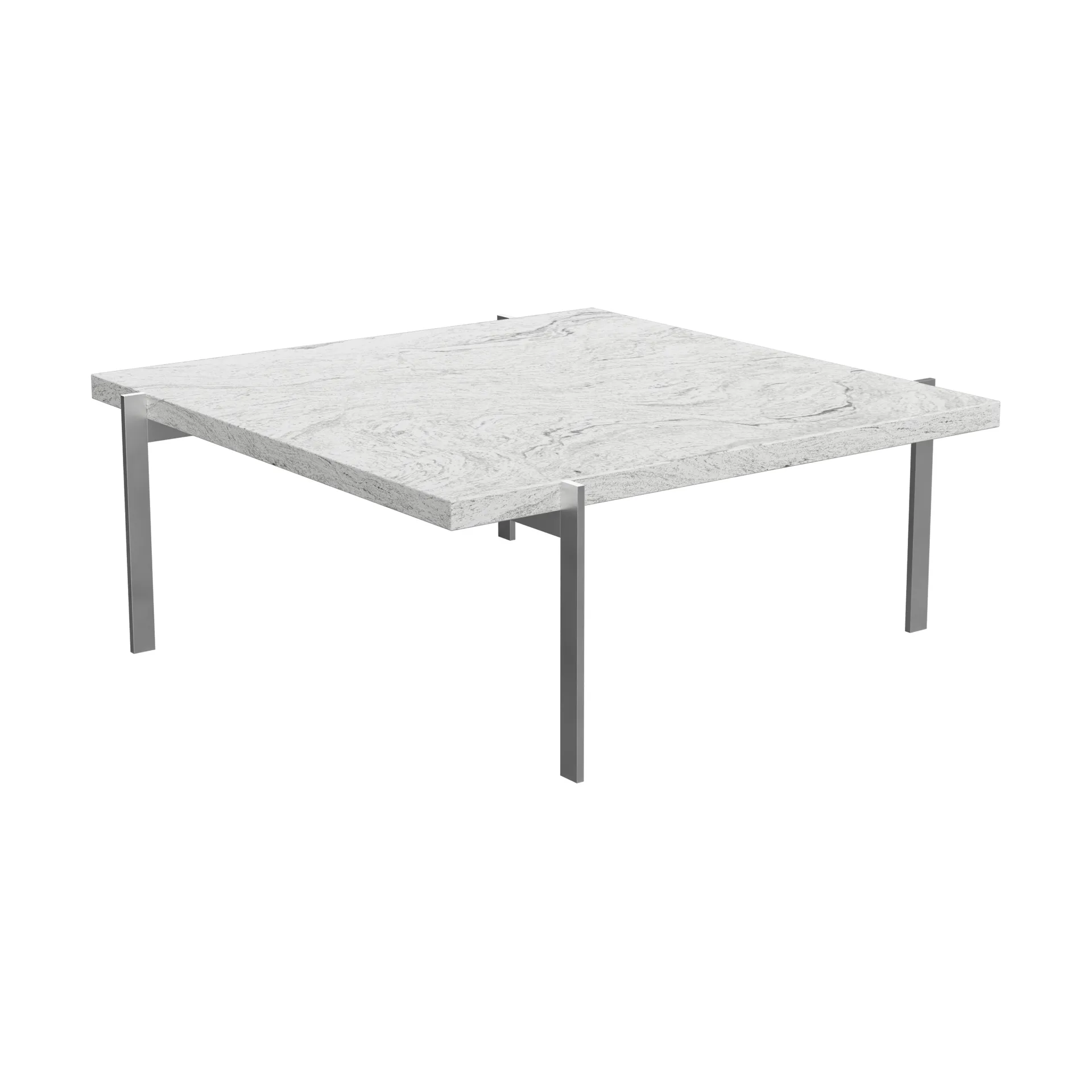 PK61 soffbord, Grey white granit-rostfritt stål, 80x80 cm Fritz Hansen