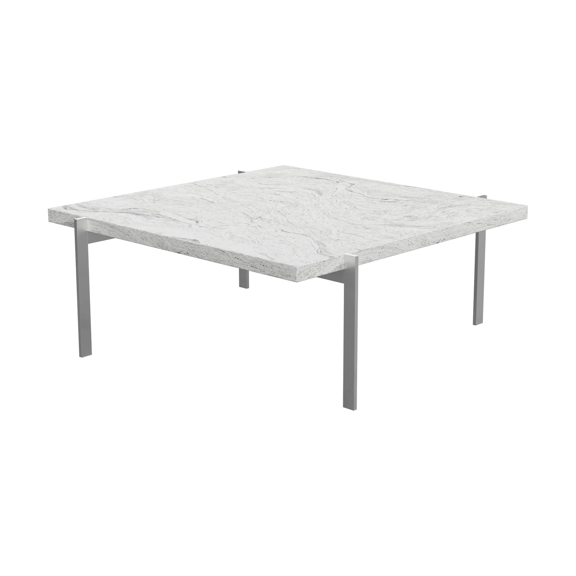 PK61 soffbord, Grey white granit-rostfritt stål, 80x80 cm Fritz Hansen