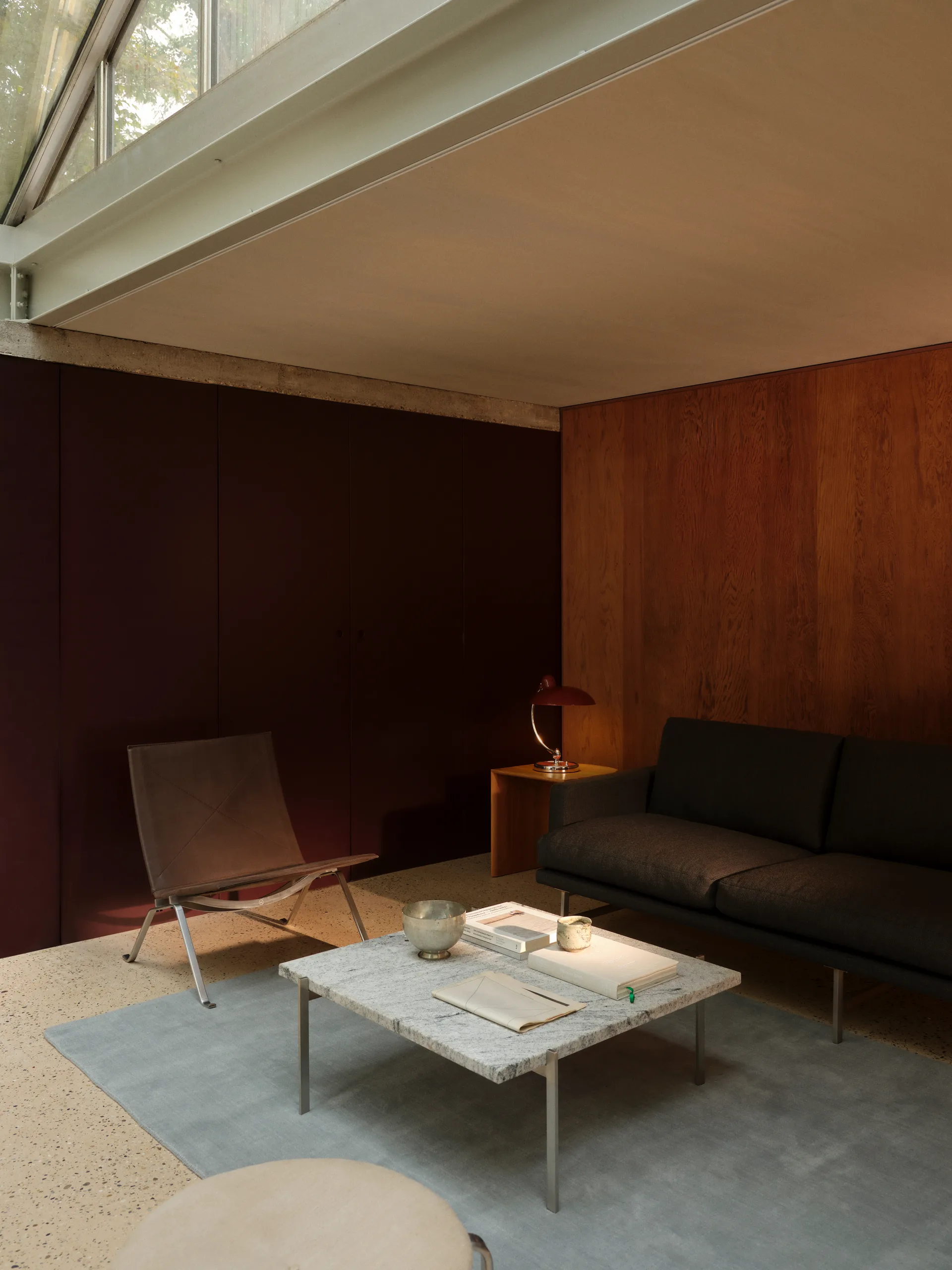 PK61 soffbord, Grey white granit-rostfritt stål, 80x80 cm Fritz Hansen