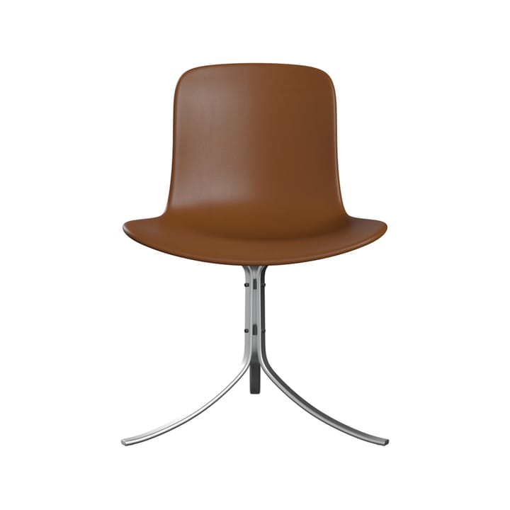 PK9 stol - Leather aura walnut-steel - Fritz Hansen