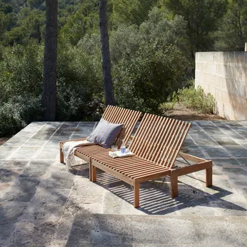 Riviera lounge solsäng - teak - Fritz Hansen