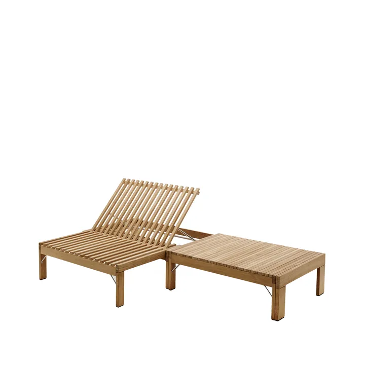 Riviera lounge solsäng - teak - Fritz Hansen
