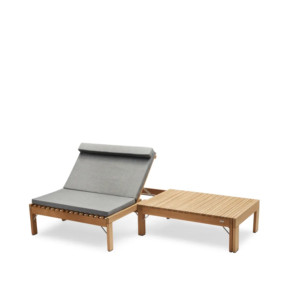 Riviera lounge solsängsdyna, tyg outdoor textile ash Fritz Hansen