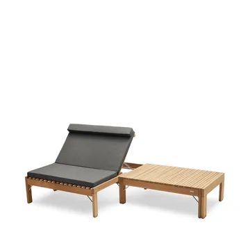 Riviera lounge solsängsdyna - tyg outdoor textile charcoal - Fritz Hansen