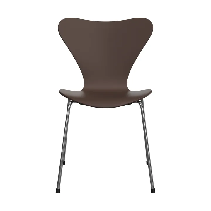 Sjuan 3107 stol - Brown-rostfritt stål - Fritz Hansen