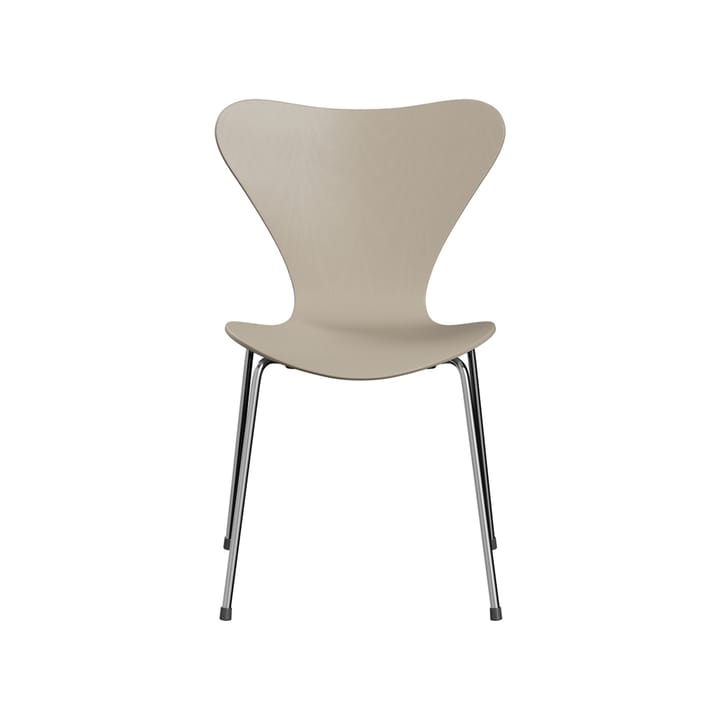 Sjuan 3107 stol - light beige, färgad ask, kromat stålstativ - Fritz Hansen