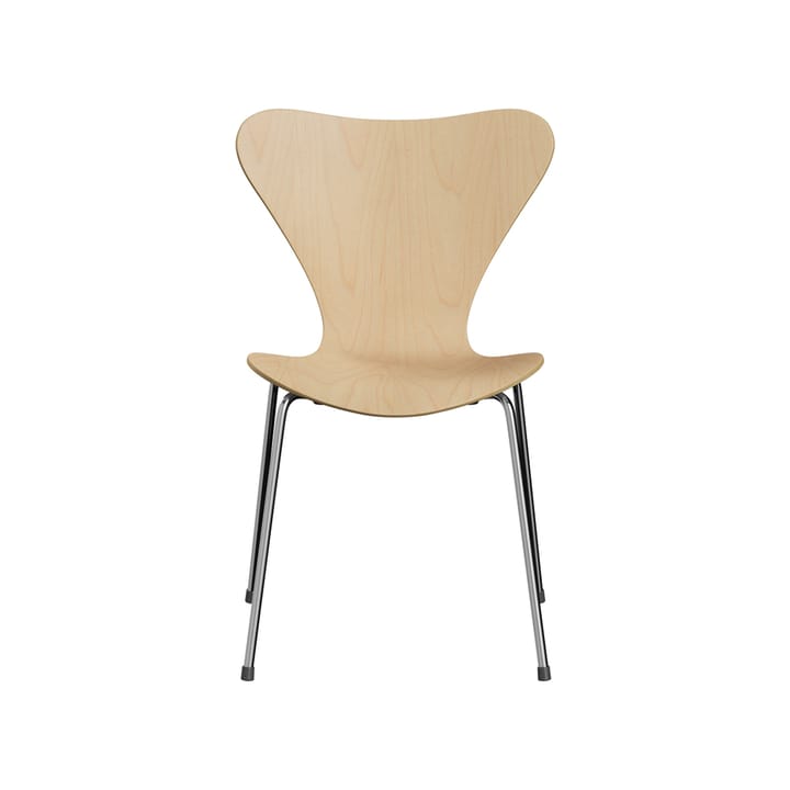 Sjuan 3107 stol - Lönn-klarlackad-kromat stålstativ - Fritz Hansen