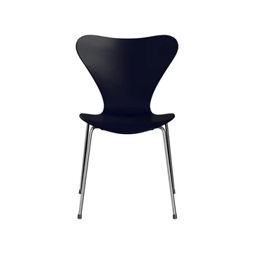 Sjuan 3107 stol - Midnight blue-lackad-kromat stålstativ - Fritz Hansen