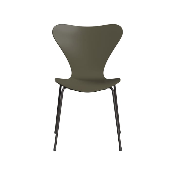 Sjuan 3107 stol - olive green, lackad, grafitgrått stativ - Fritz Hansen