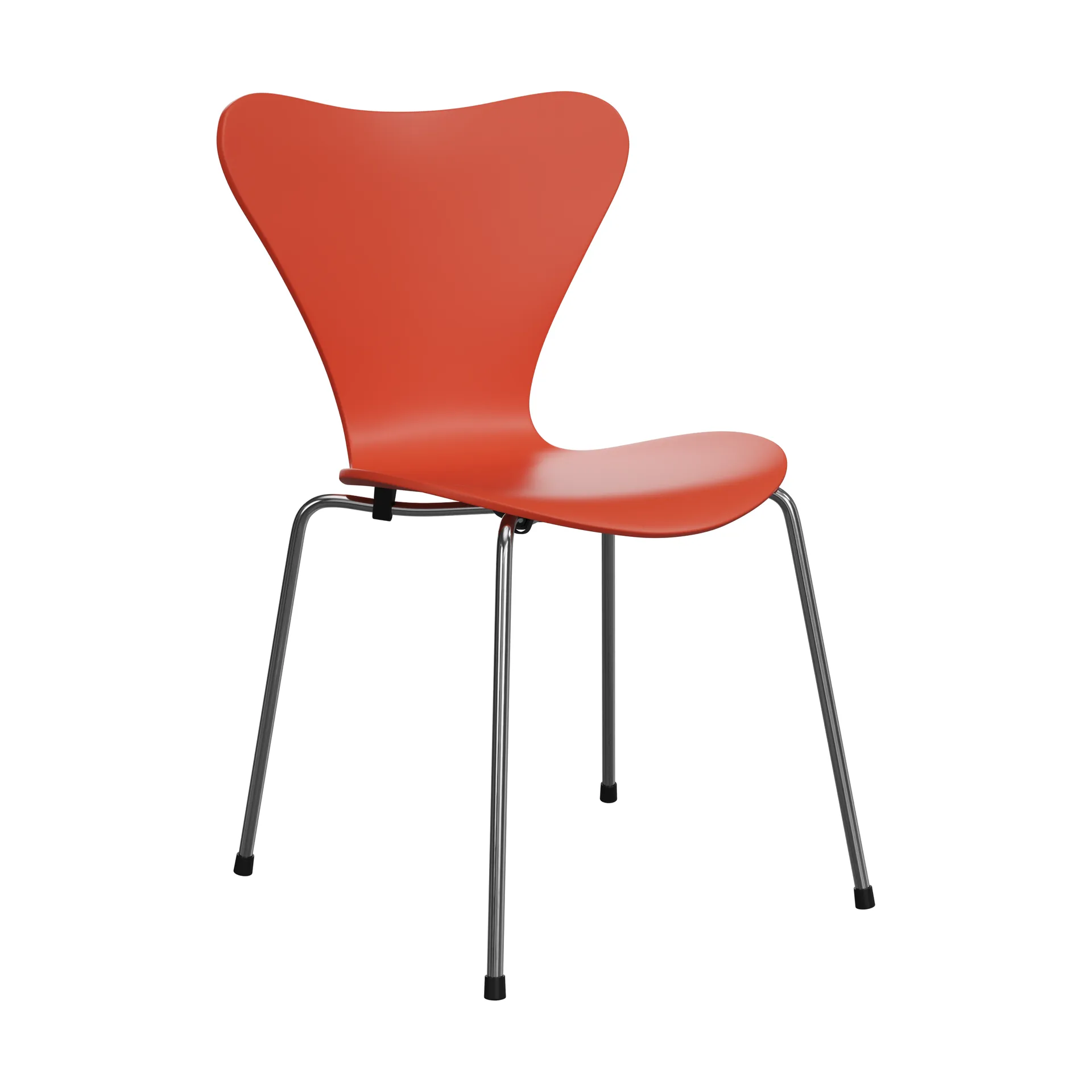 Sjuan 3107 stol, Orange-rostfritt stål Fritz Hansen