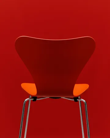 Sjuan 3107 stol - Orange-rostfritt stål - Fritz Hansen