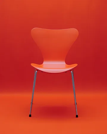 Sjuan 3107 stol - Orange-rostfritt stål - Fritz Hansen