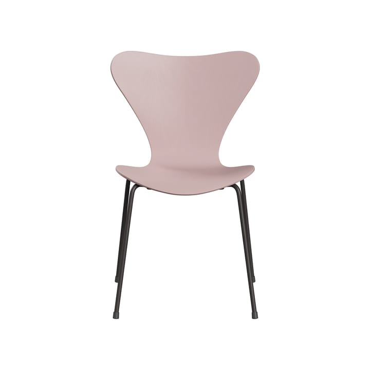 Sjuan 3107 stol - Pale rose-färgad ask-grafitgrått stativ - Fritz Hansen