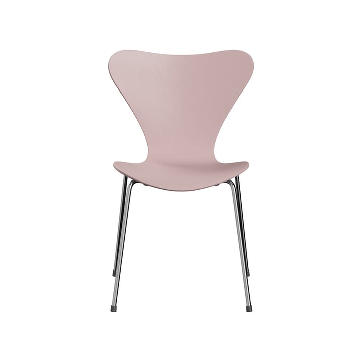 Sjuan 3107 stol - pale rose, färgad ask, kromat stålstativ - Fritz Hansen