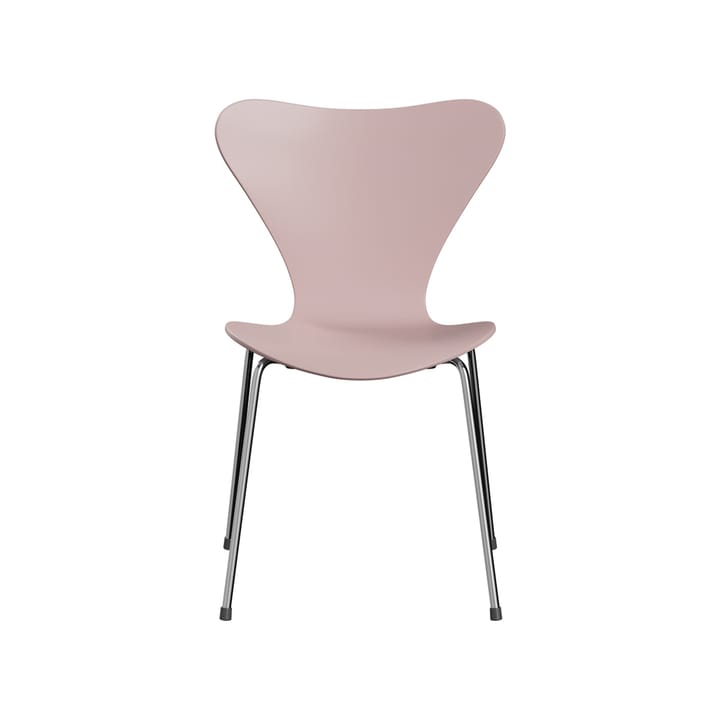 Sjuan 3107 stol - Pale rose-lackad-kromat stålstativ - Fritz Hansen