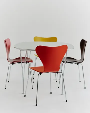 Sjuan 3107 stol - Red-rostfritt stål - Fritz Hansen