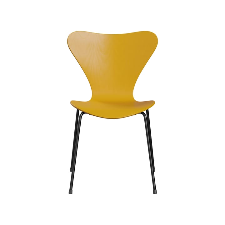 Sjuan 3107 stol - True yellow-färgad ask-svart stativ - Fritz Hansen