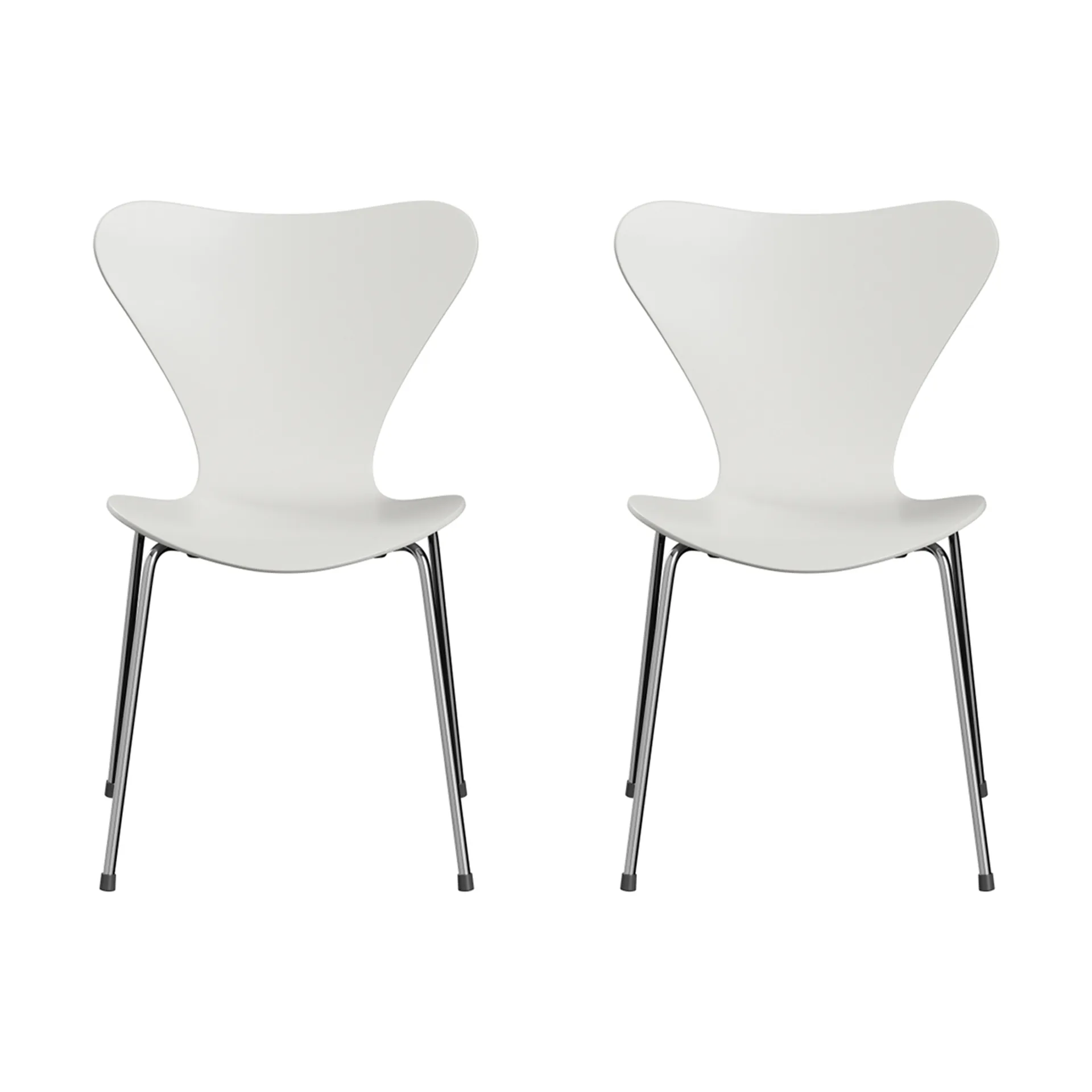 Sjuan 3107 stol, Vitlackad-kromat stålstativ, 2-pack Fritz Hansen