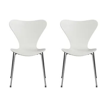 Sjuan 3107 stol, Vitlackad-kromat stålstativ, 2-pack - Fritz Hansen