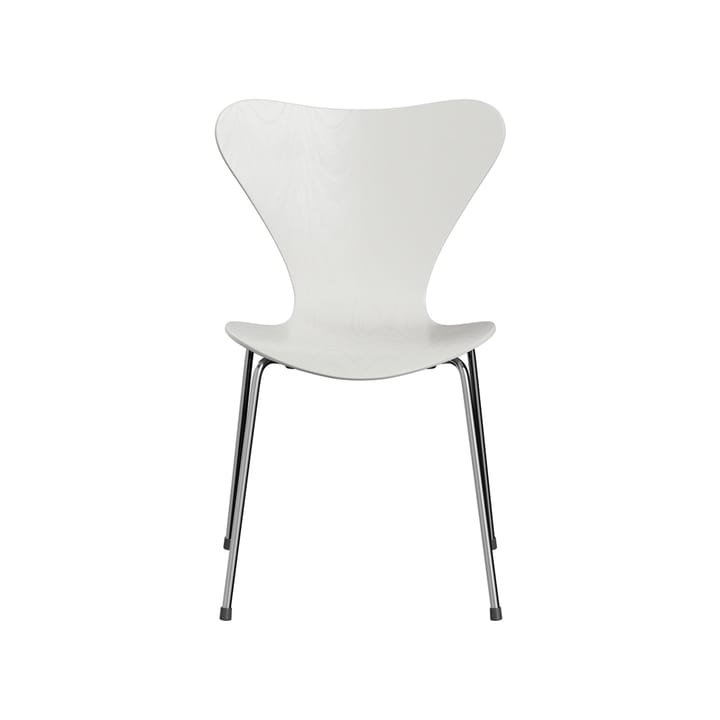 Sjuan 3107 stol - white, målad ask, kromat stålstativ - Fritz Hansen