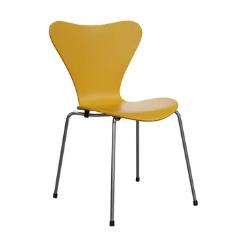 Sjuan 3107 stol - Yellow-rostfritt stål - Fritz Hansen
