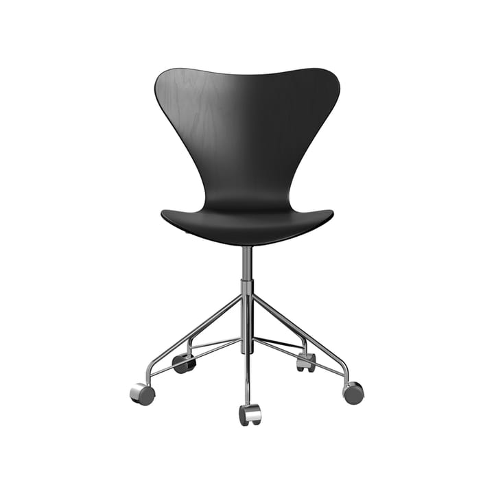 Sjuan 3117 kontorsstol hårda hjul - Coloured ash black-chrome - Fritz Hansen