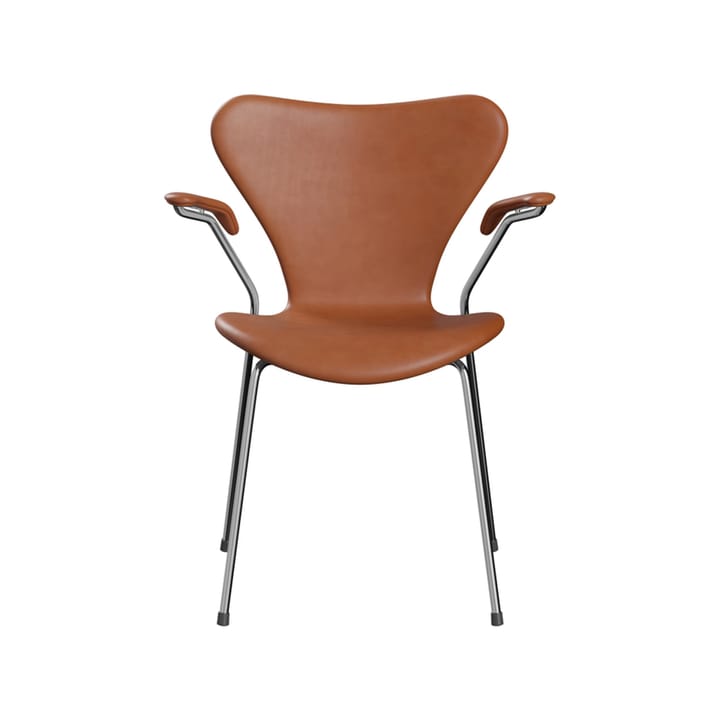 Sjuan 3207 helklädd karmstol kampanj, Leather wild walnut Fritz Hansen