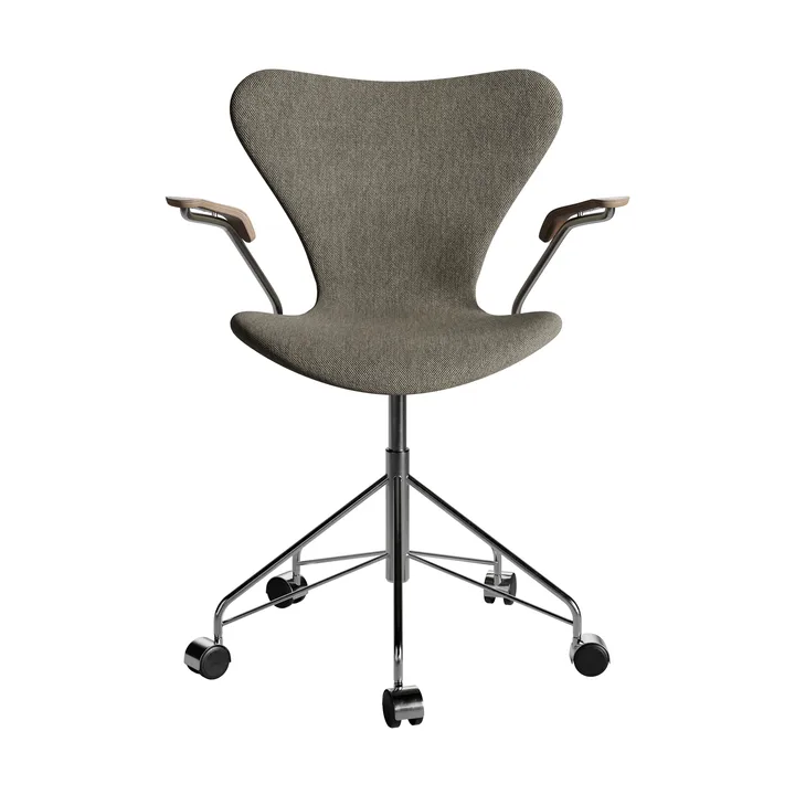 Sjuan 3217 kontorstol - Tyg Clay 09 Light sand-krom - Fritz Hansen