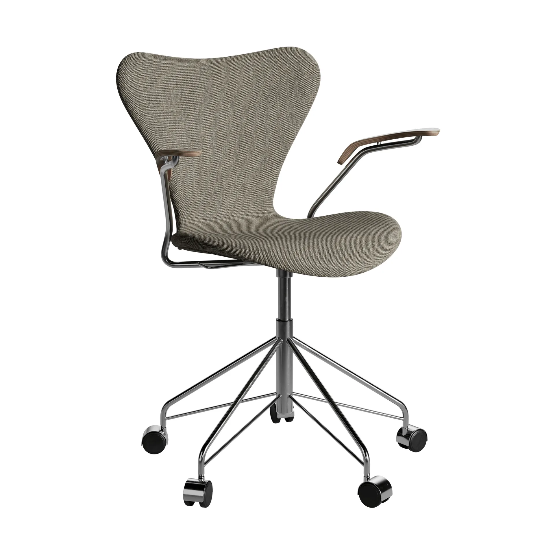 Sjuan 3217 kontorstol, Tyg Clay 09 Light sand-krom Fritz Hansen