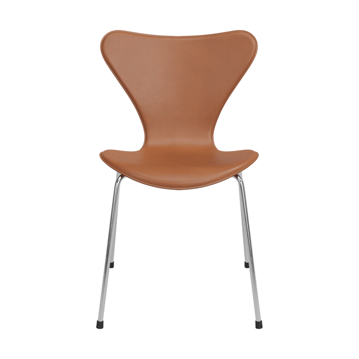 Sjuan Tailored stol, Harness Leather Saddle Brown-chrome Fritz Hansen