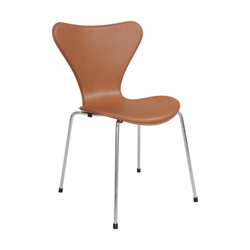 Sjuan Tailored stol - Harness Leather Saddle Brown-chrome - Fritz Hansen