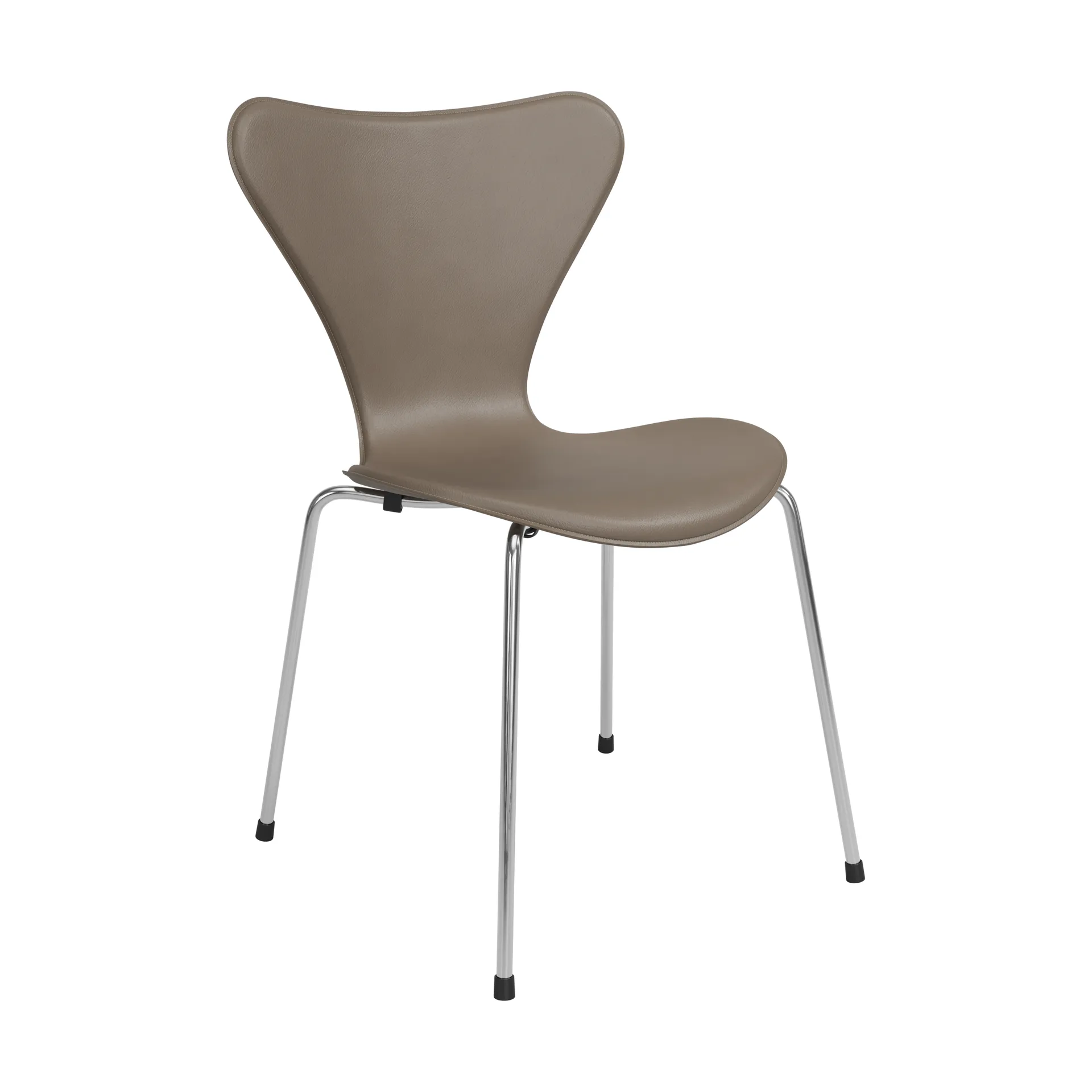 Sjuan Tailored stol, Harness Leather Slate Grey-chrome Fritz Hansen
