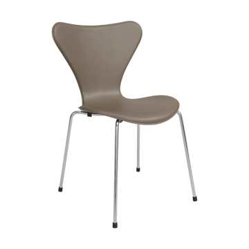 Sjuan Tailored stol - Harness Leather Slate Grey-chrome - Fritz Hansen