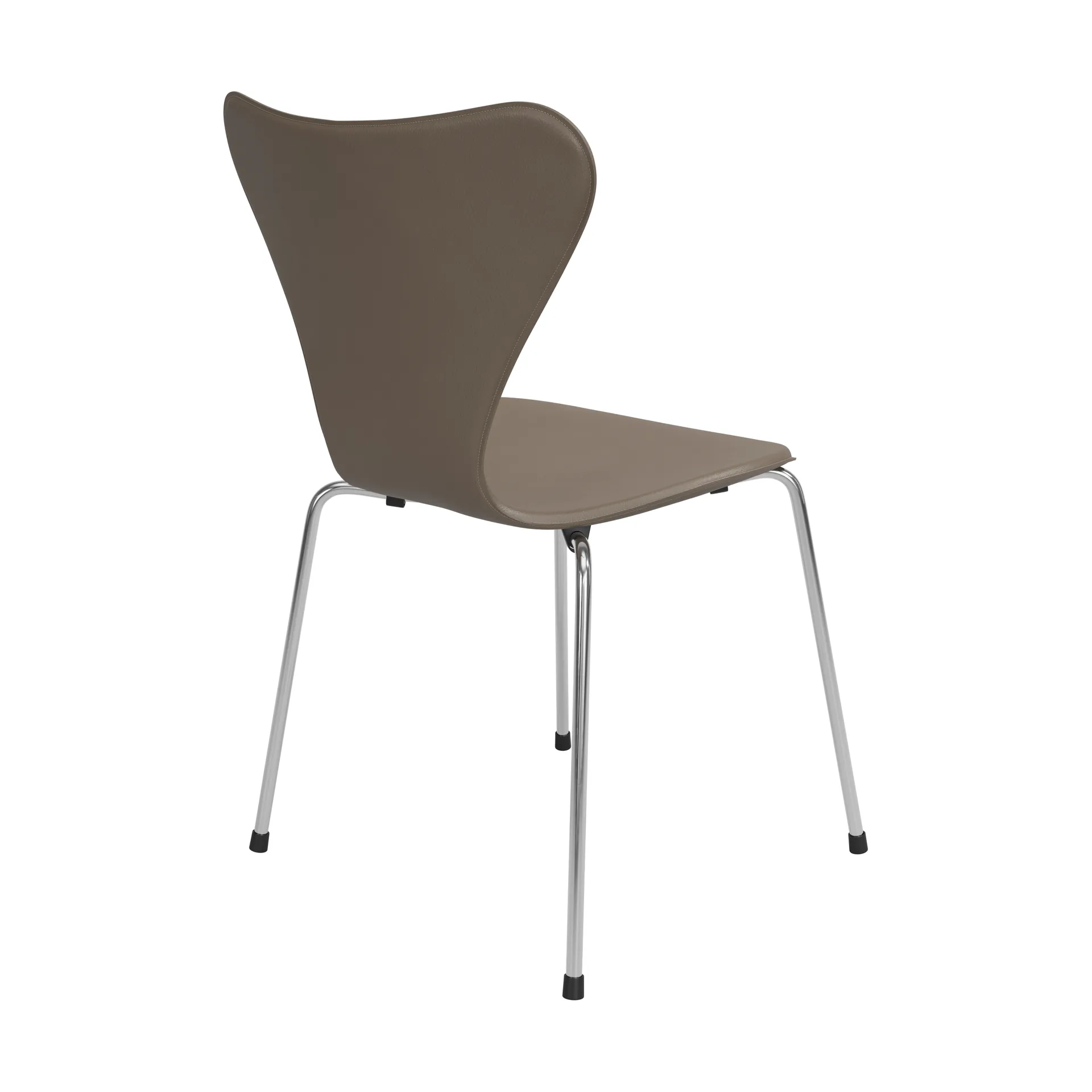 Sjuan Tailored stol, Harness Leather Slate Grey-chrome Fritz Hansen
