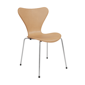 Sjuan Tailored stol - Harness Leather Warm Ecru-chrome - Fritz Hansen