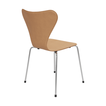 Sjuan Tailored stol - Harness Leather Warm Ecru-chrome - Fritz Hansen
