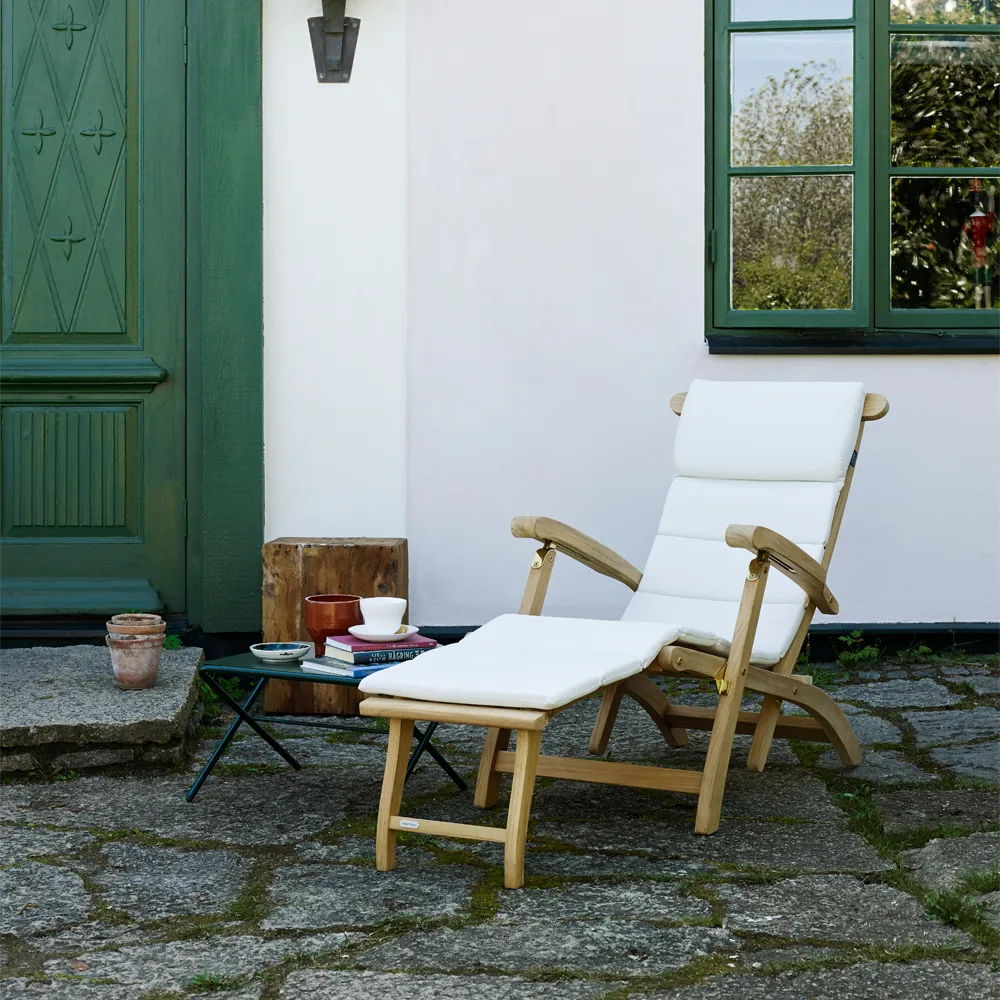 Steamer däckstolsdyna, tyg outdoor textile golden yellow stripe Fritz Hansen