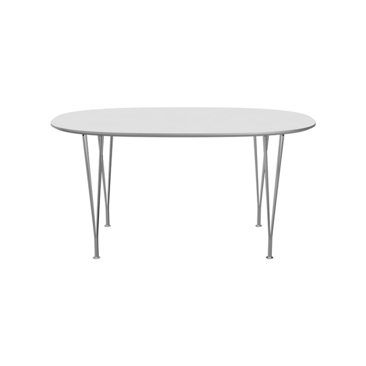 Superellips B612 matbord - white laminate, alukant, kromat stålstativ - Fritz Hansen