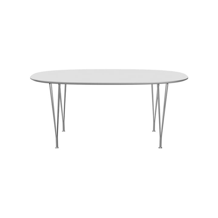 Superellips B616 matbord - white laminate, alukant, kromat stålstativ - Fritz Hansen