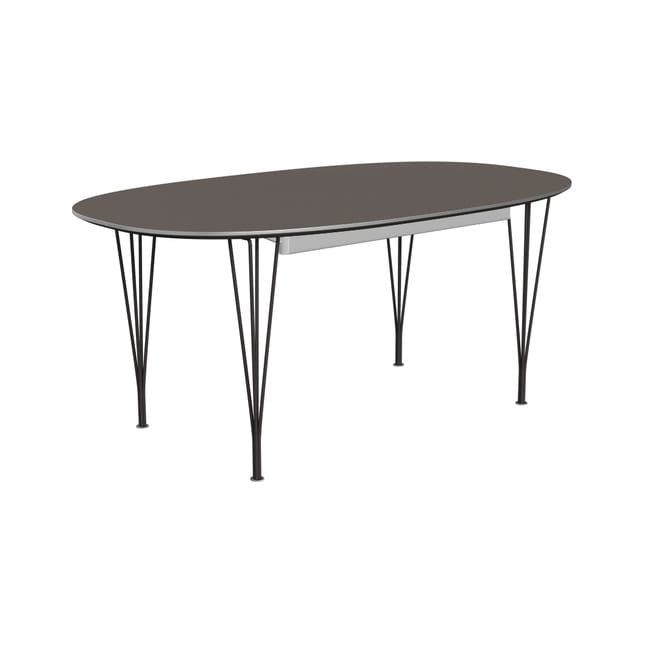 Superellips B620 matbord 170-270x100 cm, Grey laminate-alu-warm graphite Fritz Hansen
