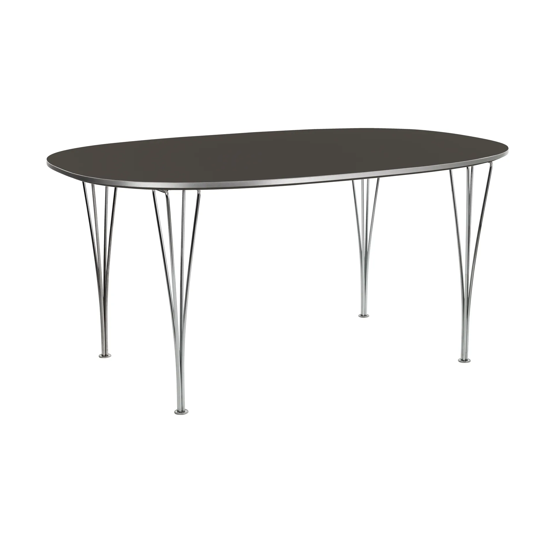 Superellipse B616 matbord 170x100 cm, Grey laminate 718-chrome Fritz Hansen