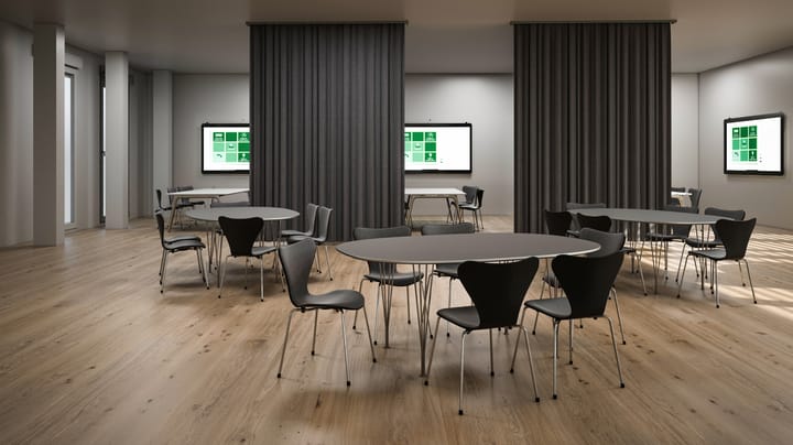 Superellipse B616 matbord 170x100 cm, Grey laminate-alu-wam graphite Fritz Hansen