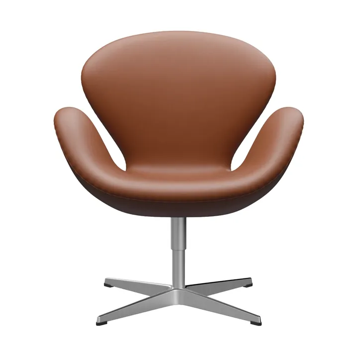 Svanen 3320 fåtölj - Essential läder walnut-borstad aluminium - Fritz Hansen