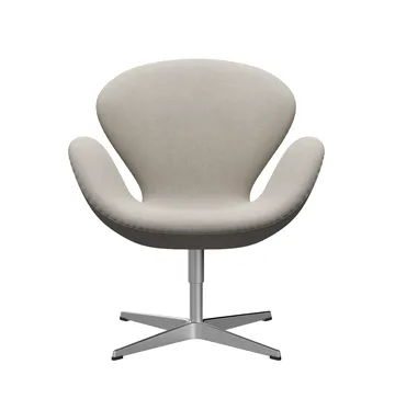 Svanen 3320 fåtölj - Hallingdal 103 Light grey-borstad aluminium - Fritz Hansen