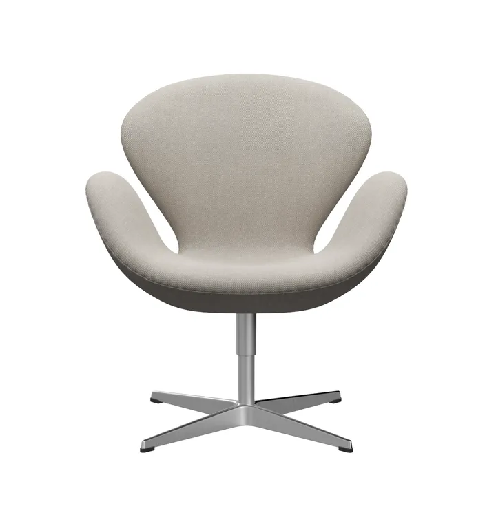 Svanen 3320 fåtölj - Hallingdal 103 Light grey-borstad aluminium - Fritz Hansen